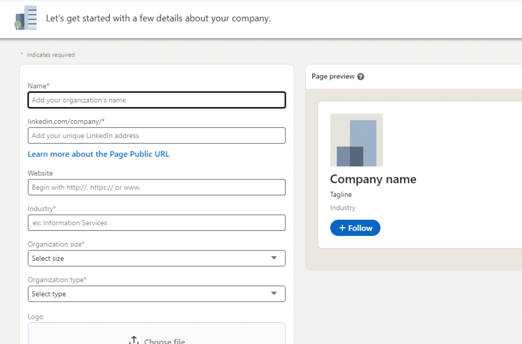 Adding Company details view